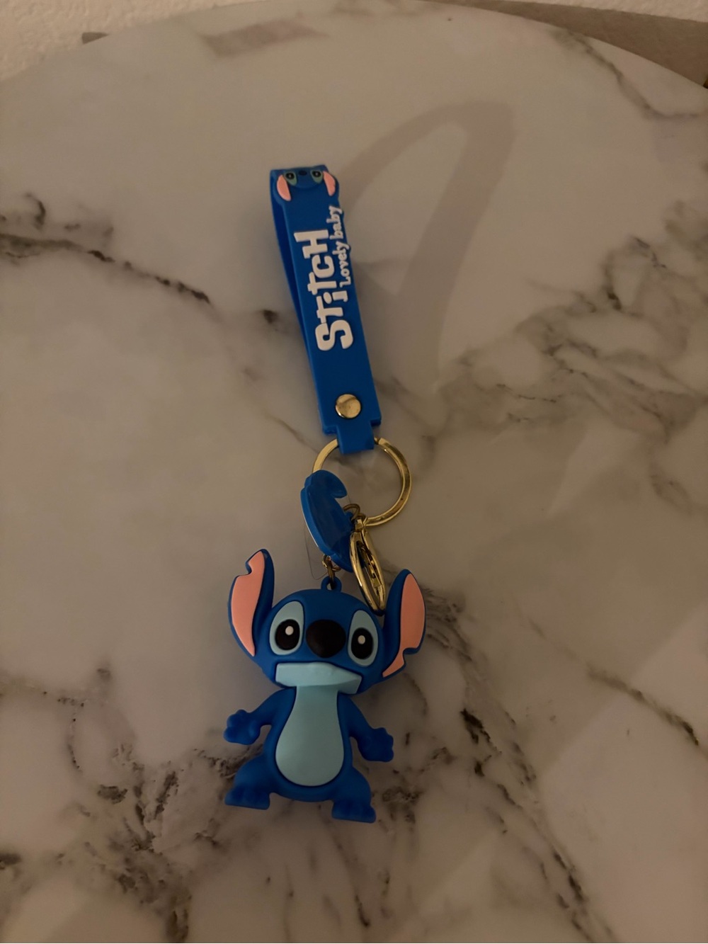 Blue Stitch Silicone Kids Keychain with Wrist Strap